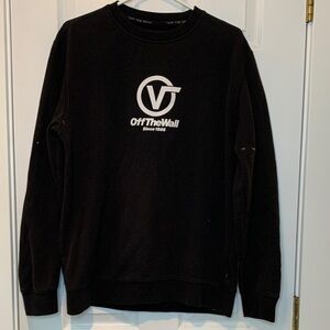 Vans Black Crewneck Men's Sweater with White Logo Off The Wall size large